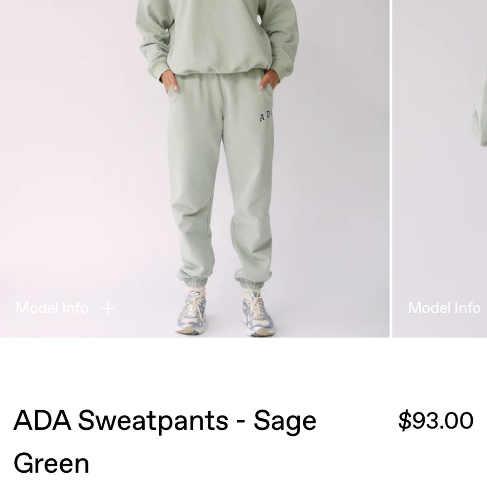 Adanola Sage Green sweatpants and half zip - Picture 1 of 5